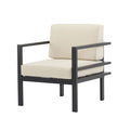 Modern Outdoor Lounge Chair With Aluminum Frame And Weather Resistant Cushions