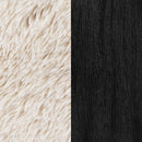 Fitzroy - Faux Fur Upholstered Chair Solid Wood Arms - Latte