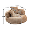 Lazy Sofa High Back Bean Bag Chair Couch With 3 Pillows
