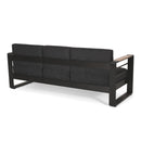 Giovanna - 3 Seater Sofa With Aluminum Frame And Water Repellence Cushions - Black