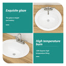 20 X 18" Modern Ceramic Oval Undermount Bathroom Sink With 3 Faucet Holes - White