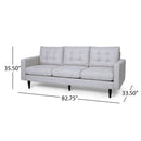 Jenny - Contemporary Tufted Fabric 3 Seater Sofa