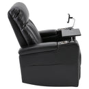 Premium Power Recliner & Storage Arms, Cupholders, Swivel Tray Table And Cell Phone Stand - Black