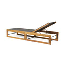 Outdoor Chaise Lounge With Acacia Wood Frame And Mesh Seat - Teak