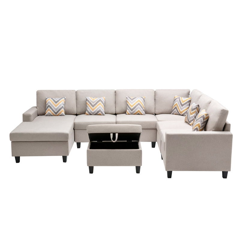 Nolan - 7 Piece Sectional Sofa With Pillows And Interchangeable Legs