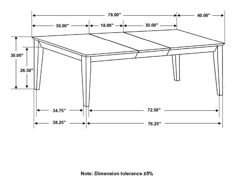 Louise - Rectangular Extension Leaf Dining Table - Black