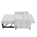 Loveseat Sofa Pull-Out Bed With Adjustable Backrest, 3 USB Ports And 2 Lumbar Pillows For Living Room