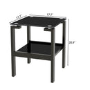 Tempered Glass End Table With 2 Layer, Small Side Table For Living Room