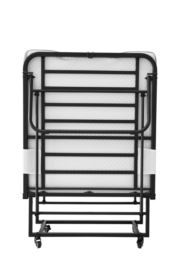 Folding Bed with Mattress 75' x 31' Rollaway Guest Bed Portable Foldable Bed for Adults with 5' Memory Foam Mattress Space-Saving All Metal Steel Pipe Frame Slatted Pipe Style