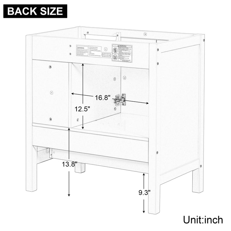 Bathroom Vanity Base Only, Solid Wood Frame, Bathroom Storage Cabinet With Doors And Drawers