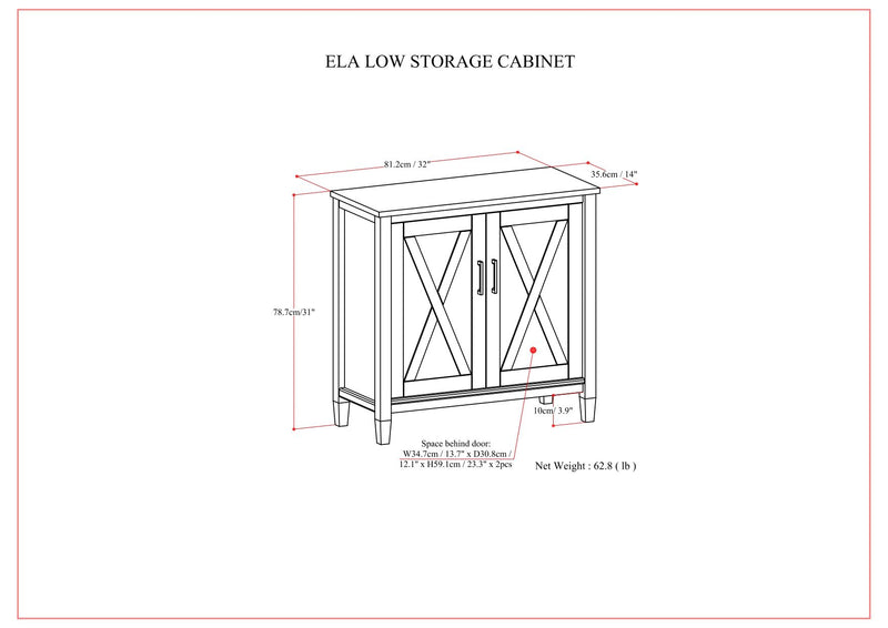 Ela - Low Storage Cabinet - Smoky Brown