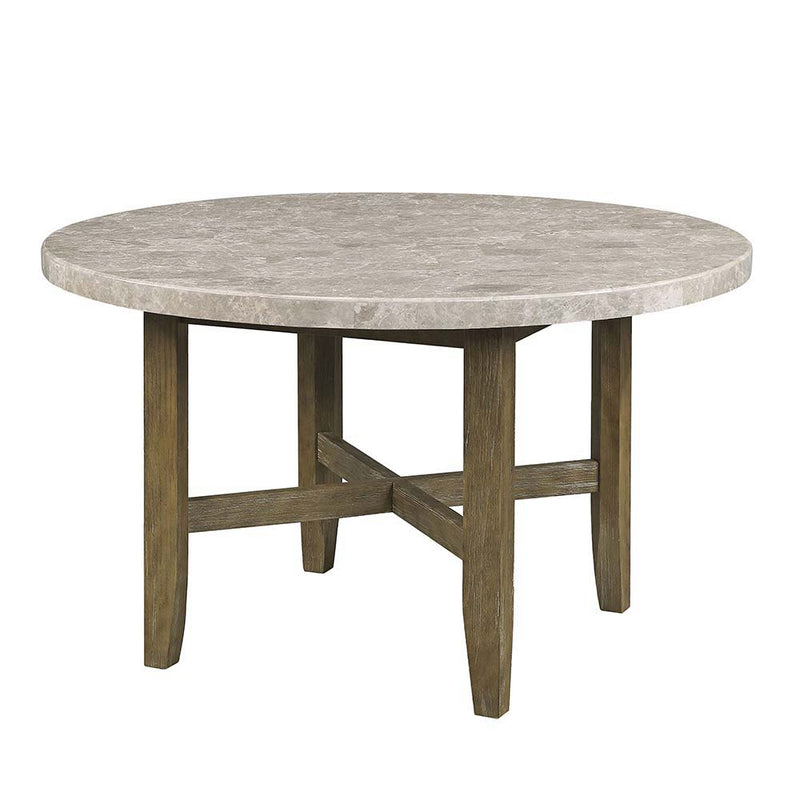 Karsen - Dining Table - Marble & Rustic Oak Finish - Atlantic Fine Furniture Inc