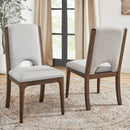Athens - Upholstered Dining Chair (Set of 2) - Light Gray / Chocolate Brown