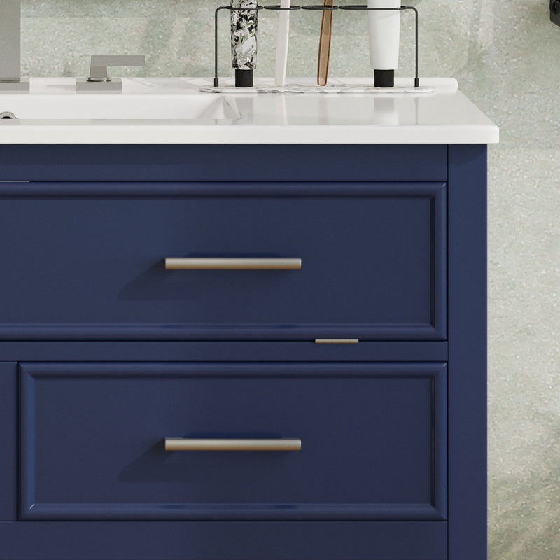 Bathroom Vanity With Ceramic Sink, Tip Out Tray & 2 Full Extension Drawers