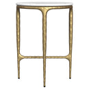 Baldwin - Round Marble Top Side Table - White And Gold