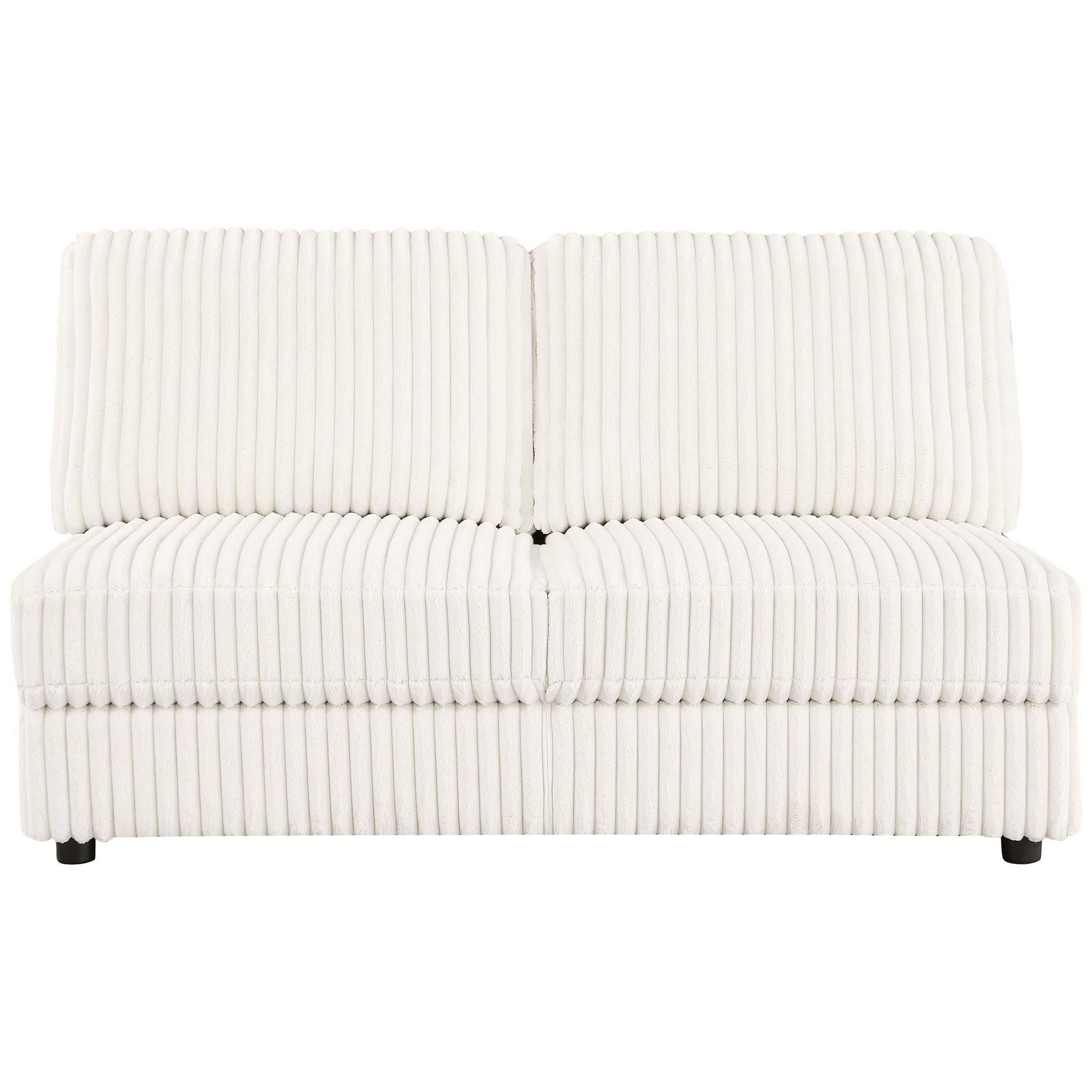Emberson Upholstered Armless Loveseat Ivory