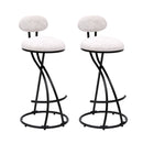 Round Print Bar Stools Upholstered Chairs For Kitchen (Set of 2)