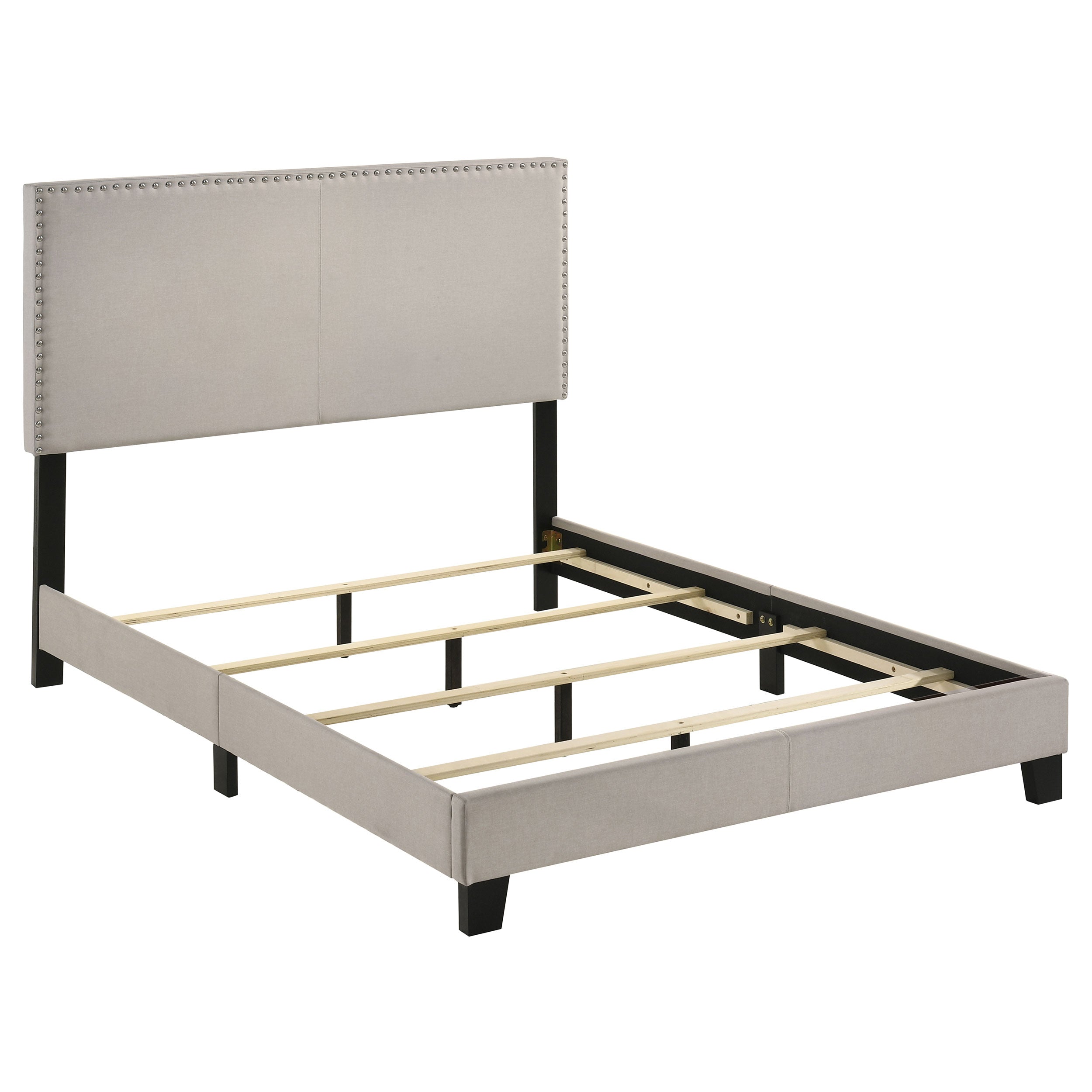 Boyd Upholstered Full Panel Bed Ivory — view 1