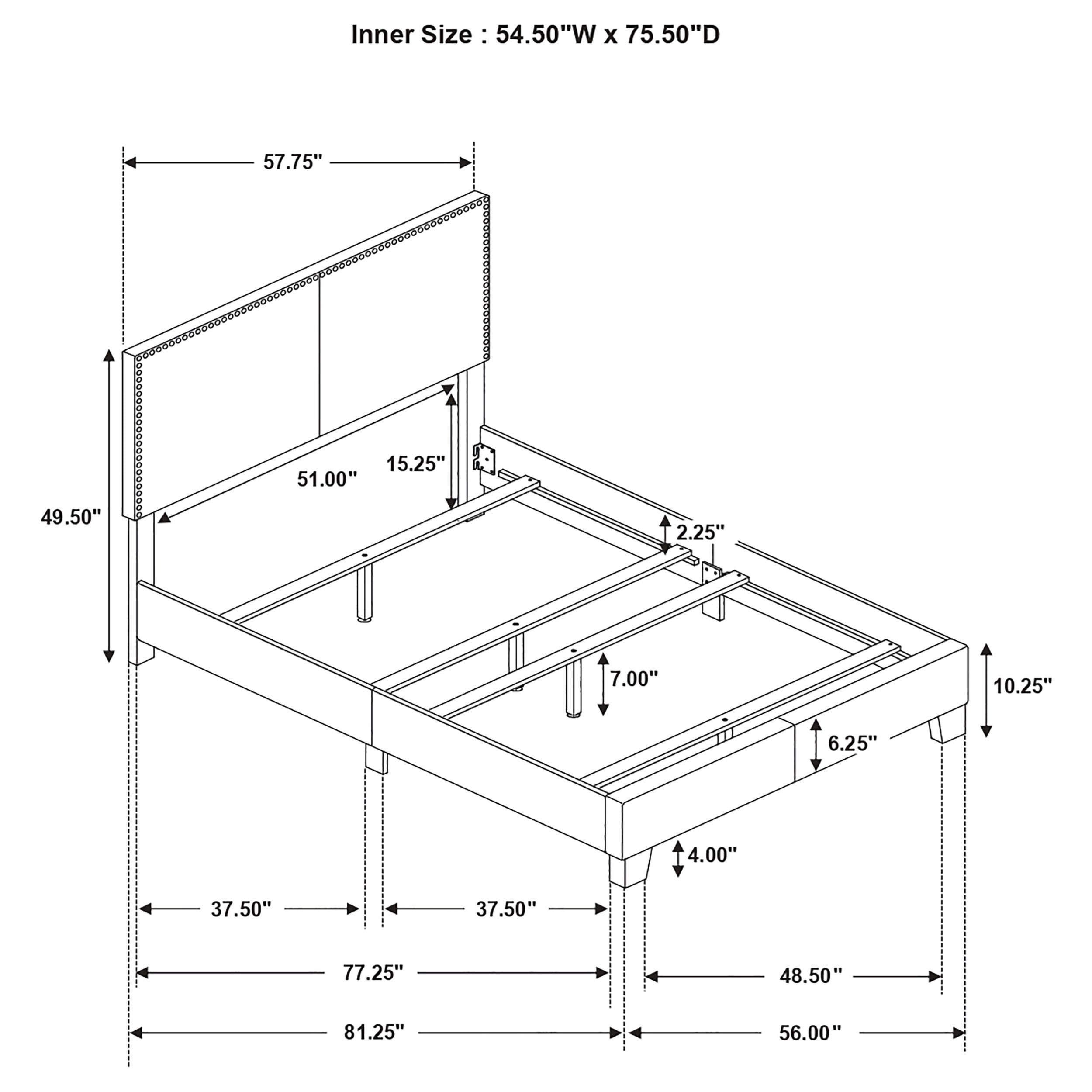 Boyd Upholstered Full Panel Bed Ivory — view 9