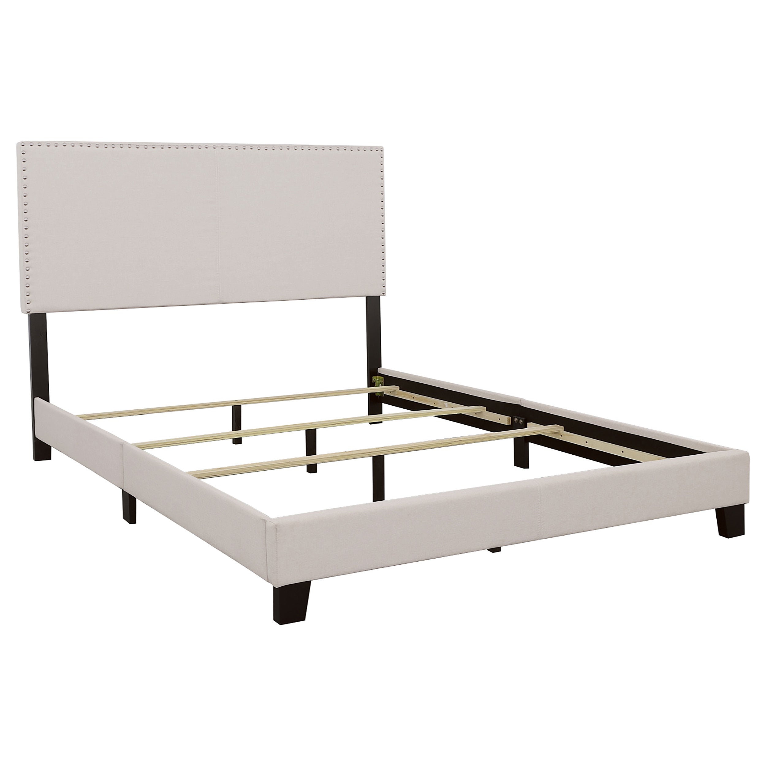 Boyd Upholstered Eastern King Panel Bed Ivory — view 1