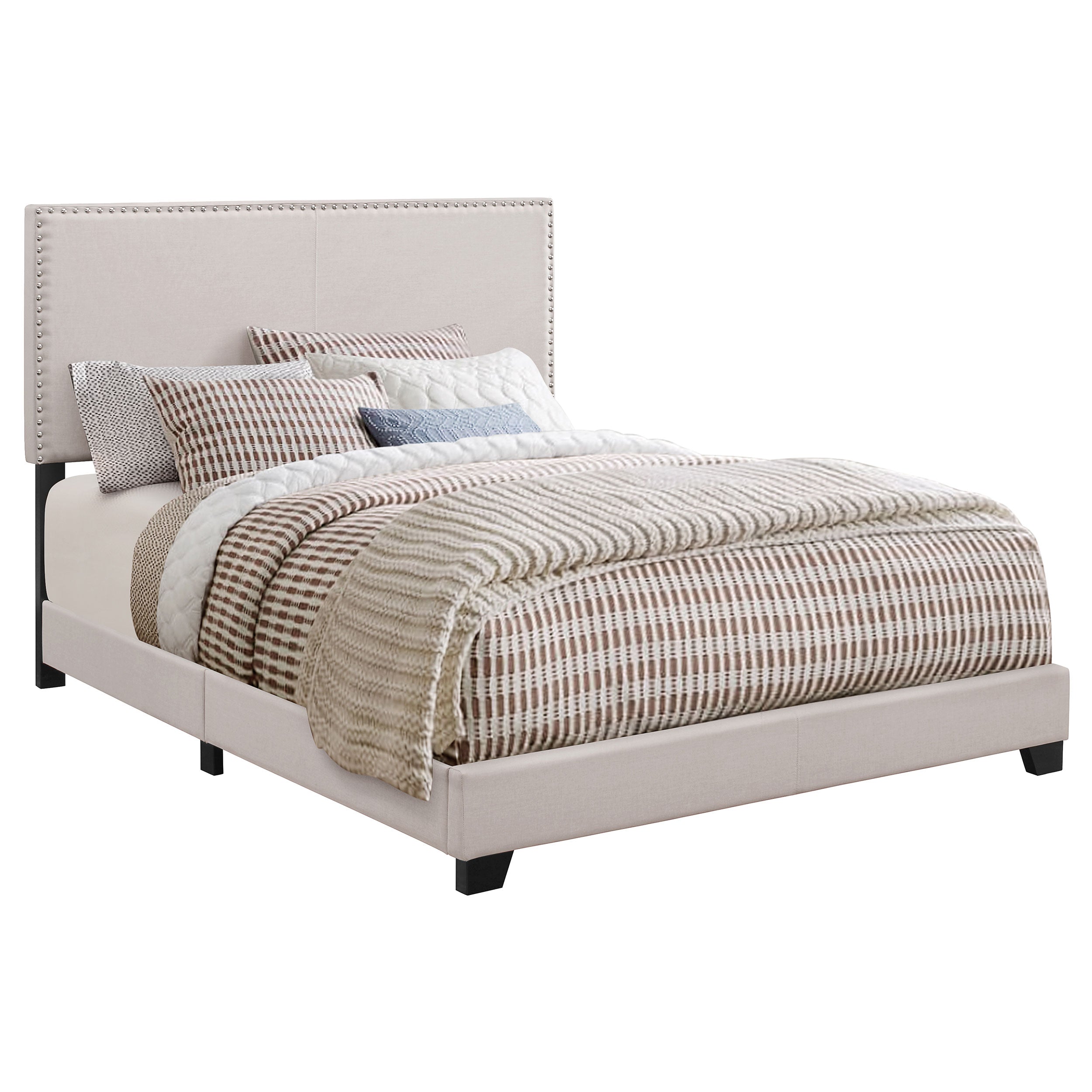 Boyd Upholstered Eastern King Panel Bed Ivory — view 3