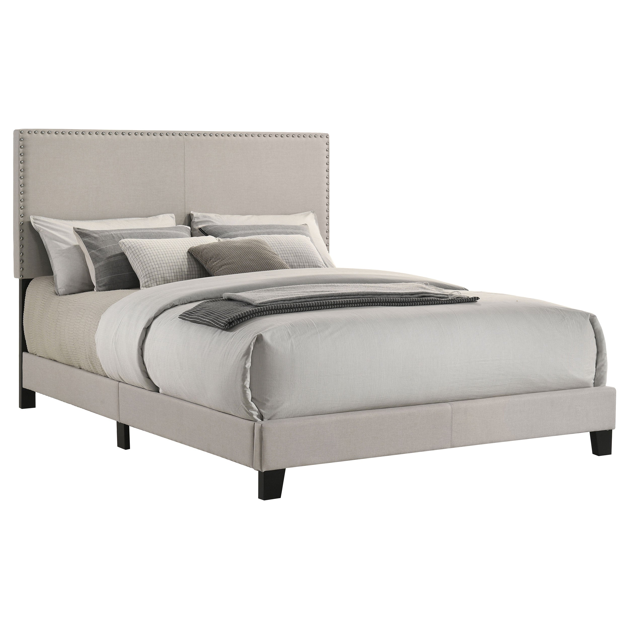 Boyd Upholstered Queen Panel Bed Ivory — view 3
