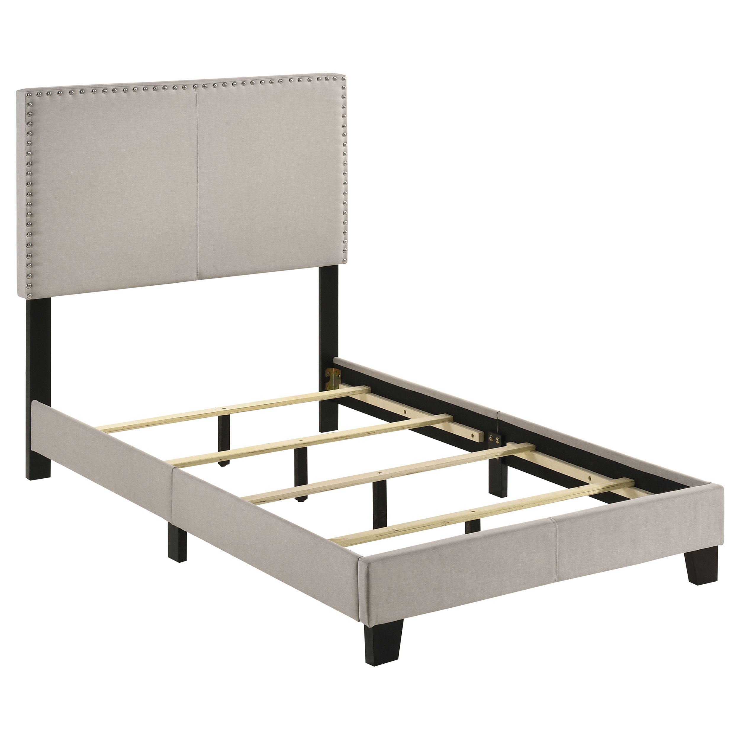 Boyd Upholstered Twin Panel Bed Ivory — view 1