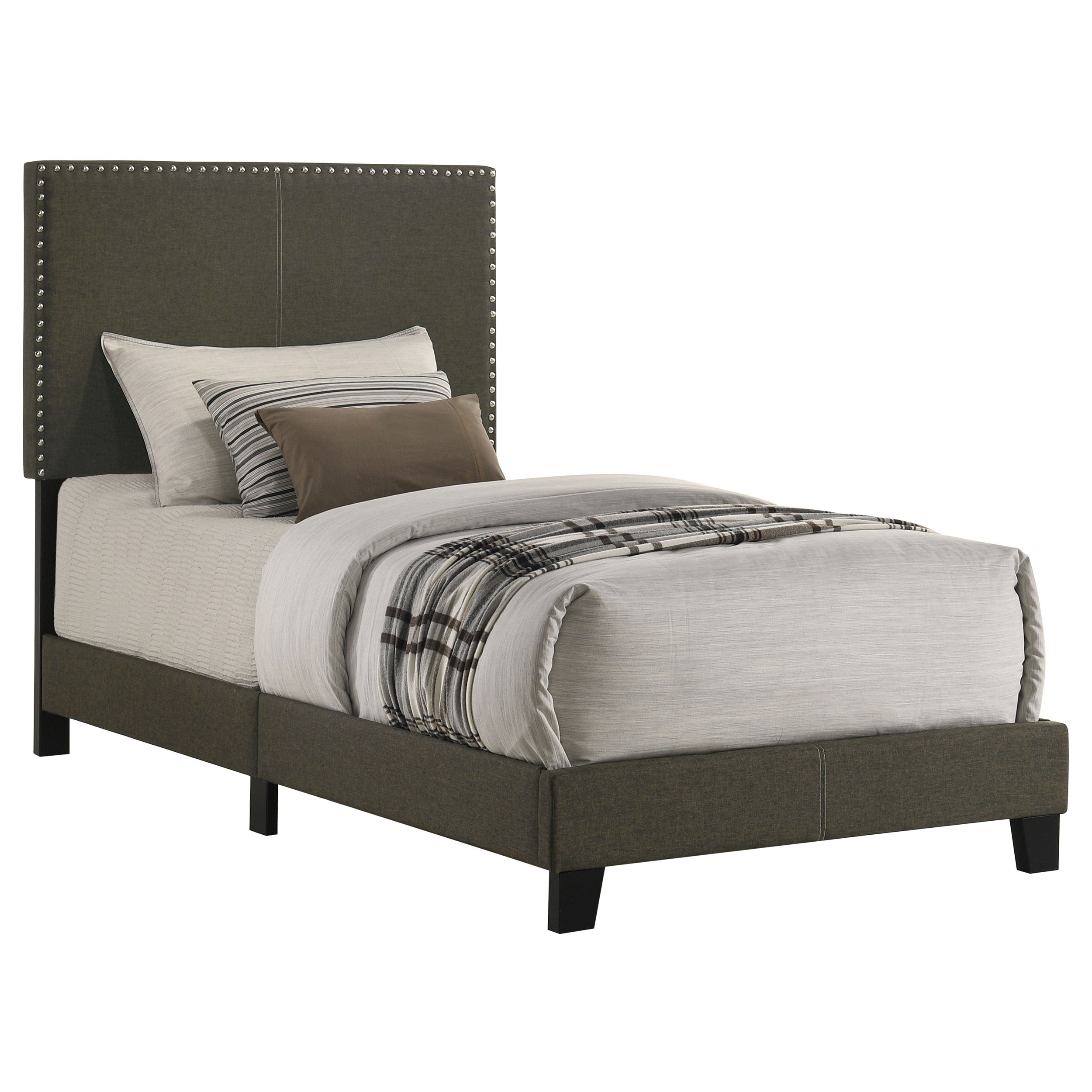 Boyd Upholstered Twin Panel Bed Charcoal — view 3