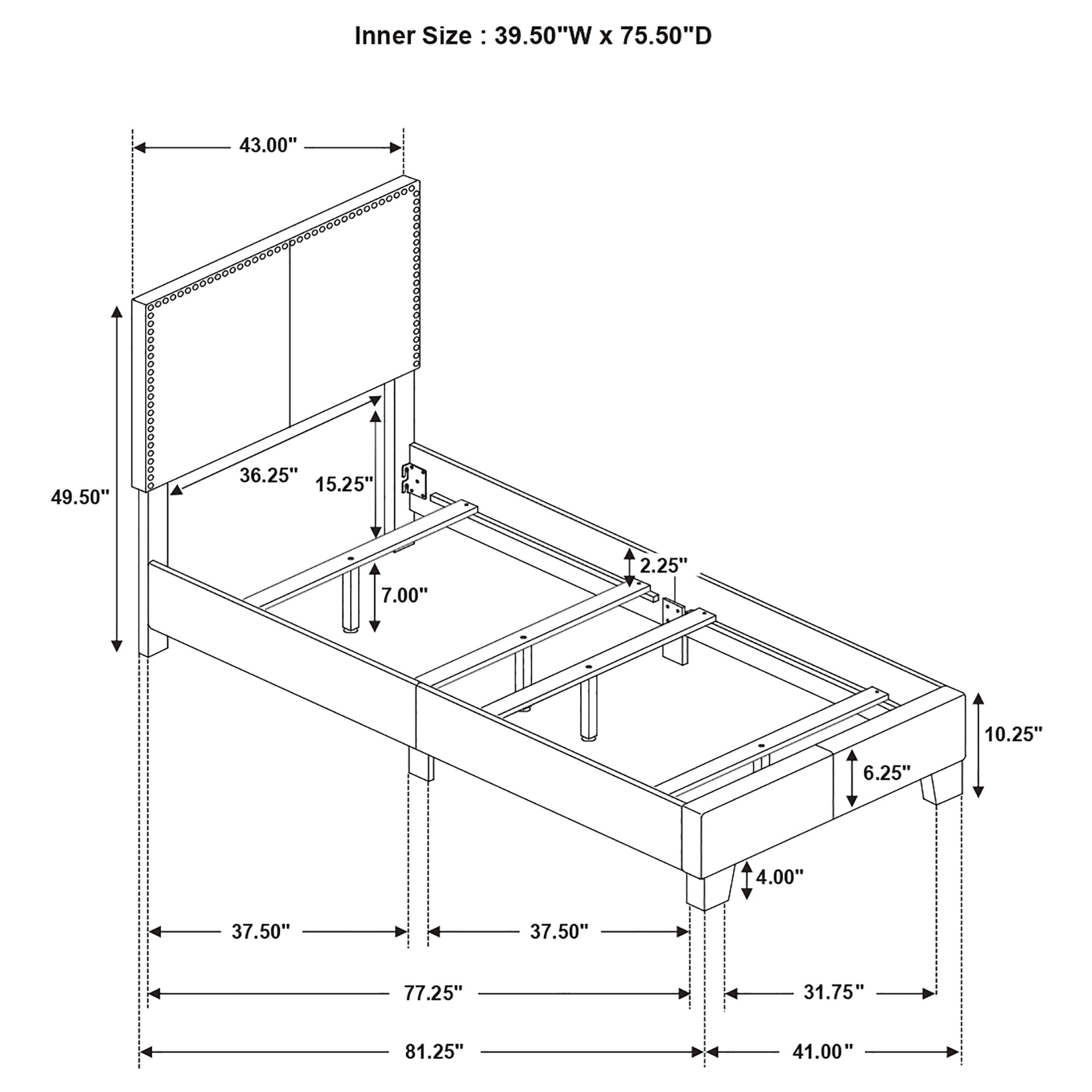 Boyd Upholstered Twin Panel Bed Charcoal — view 9