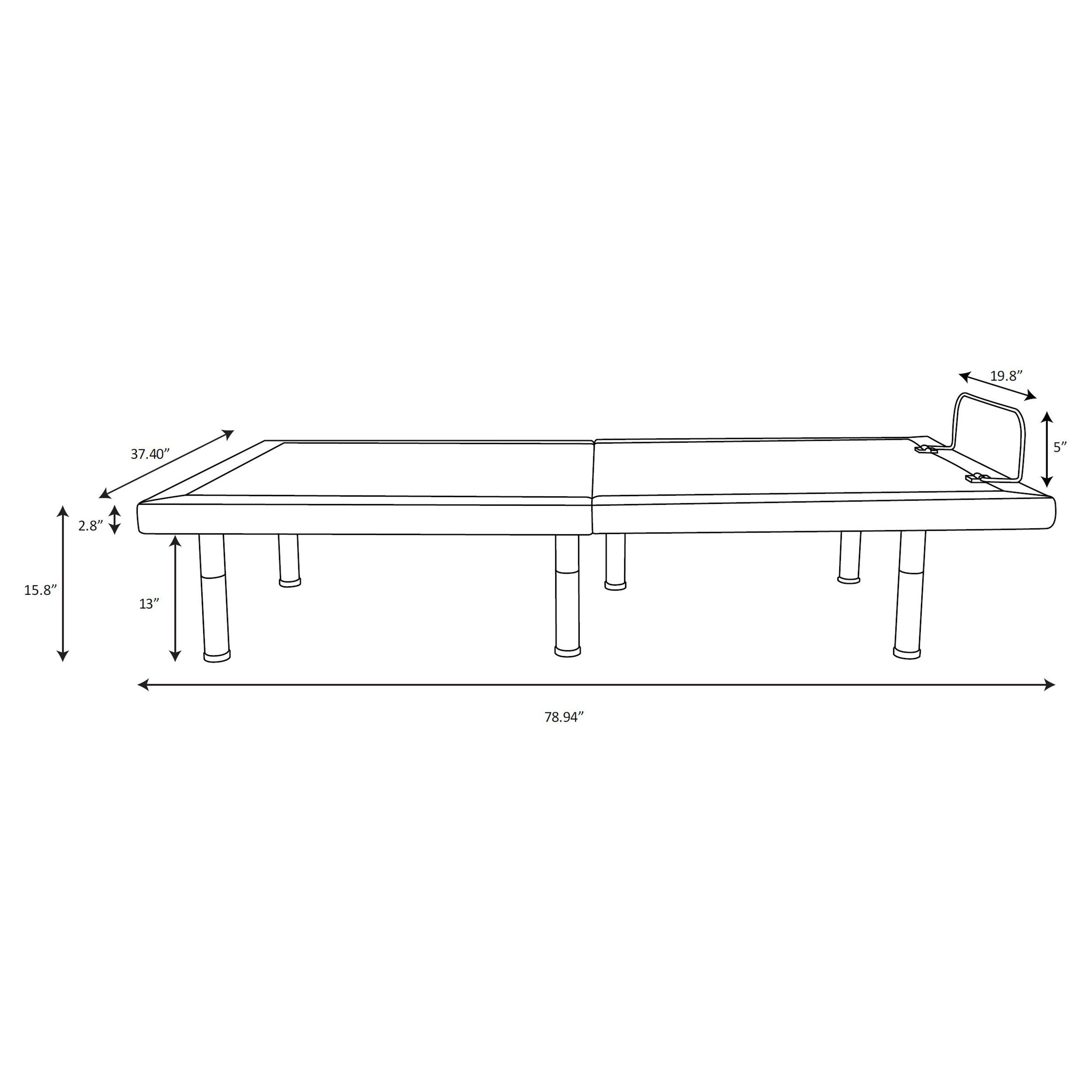 Clara Twin Extra Long Adjustable Bed Base Grey and Black — view 18