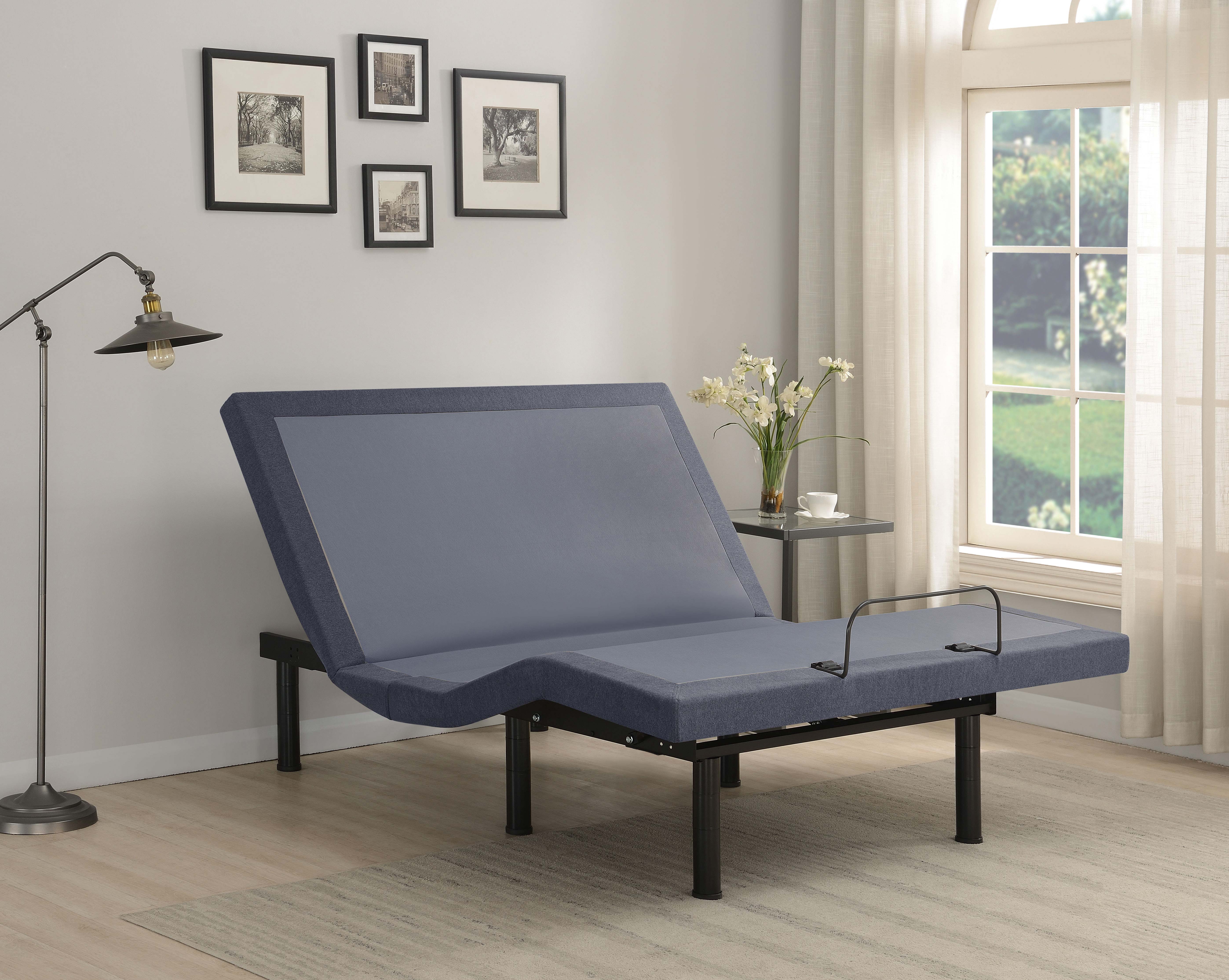 Negan Eastern King Adjustable Bed Base Grey and Black — view 2