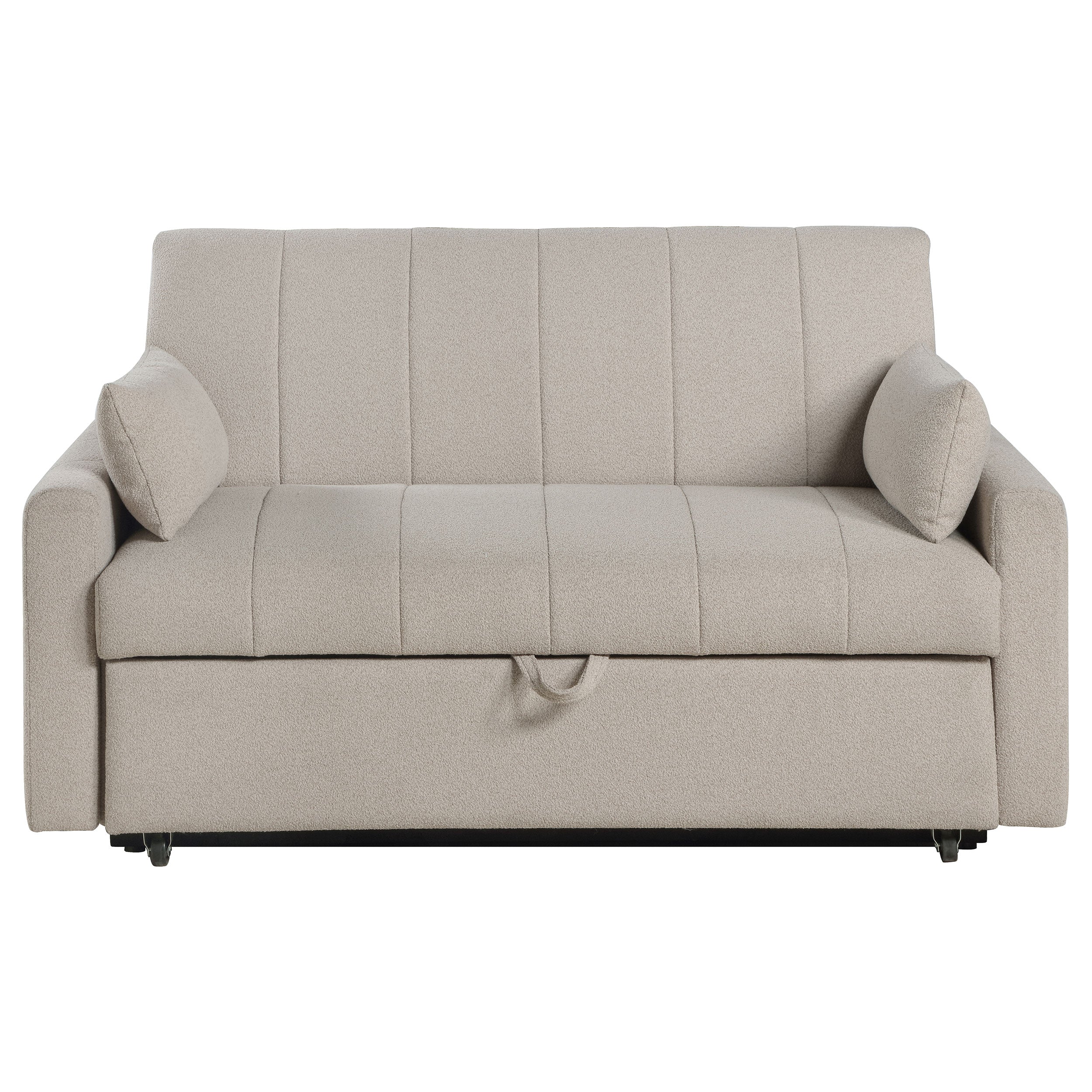 Portland Boucle Upholstered Sleeper Sofa Bed Latte — view 7