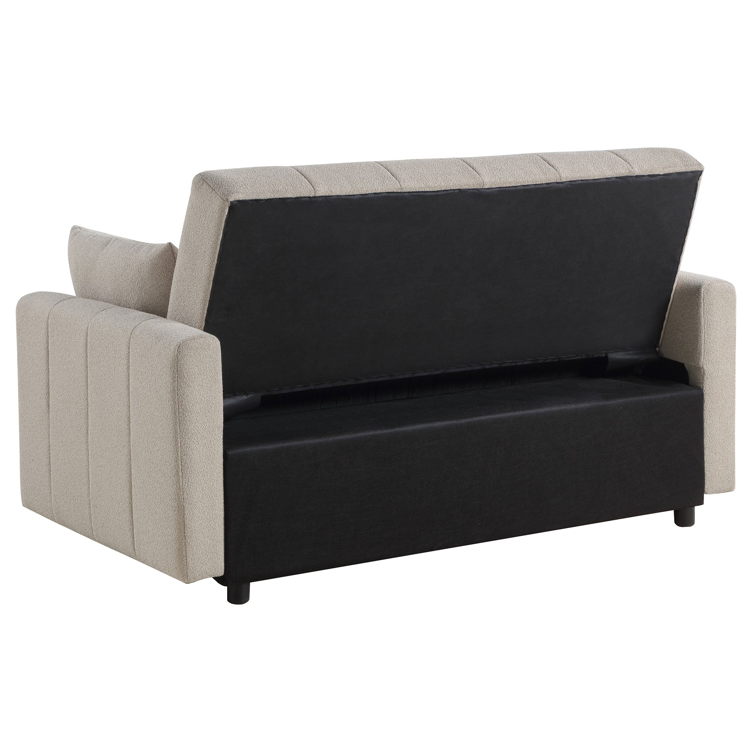 Portland Boucle Upholstered Sleeper Sofa Bed Latte — view 10