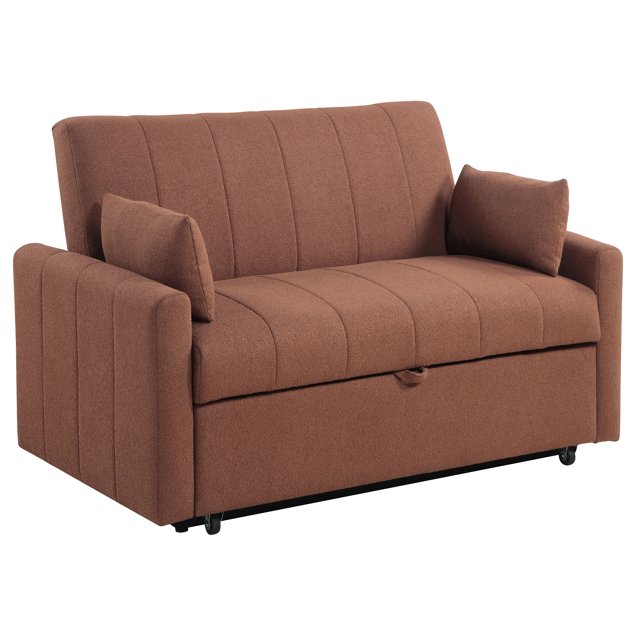 Portland Boucle Upholstered Sleeper Sofa Bed Copper — view 1