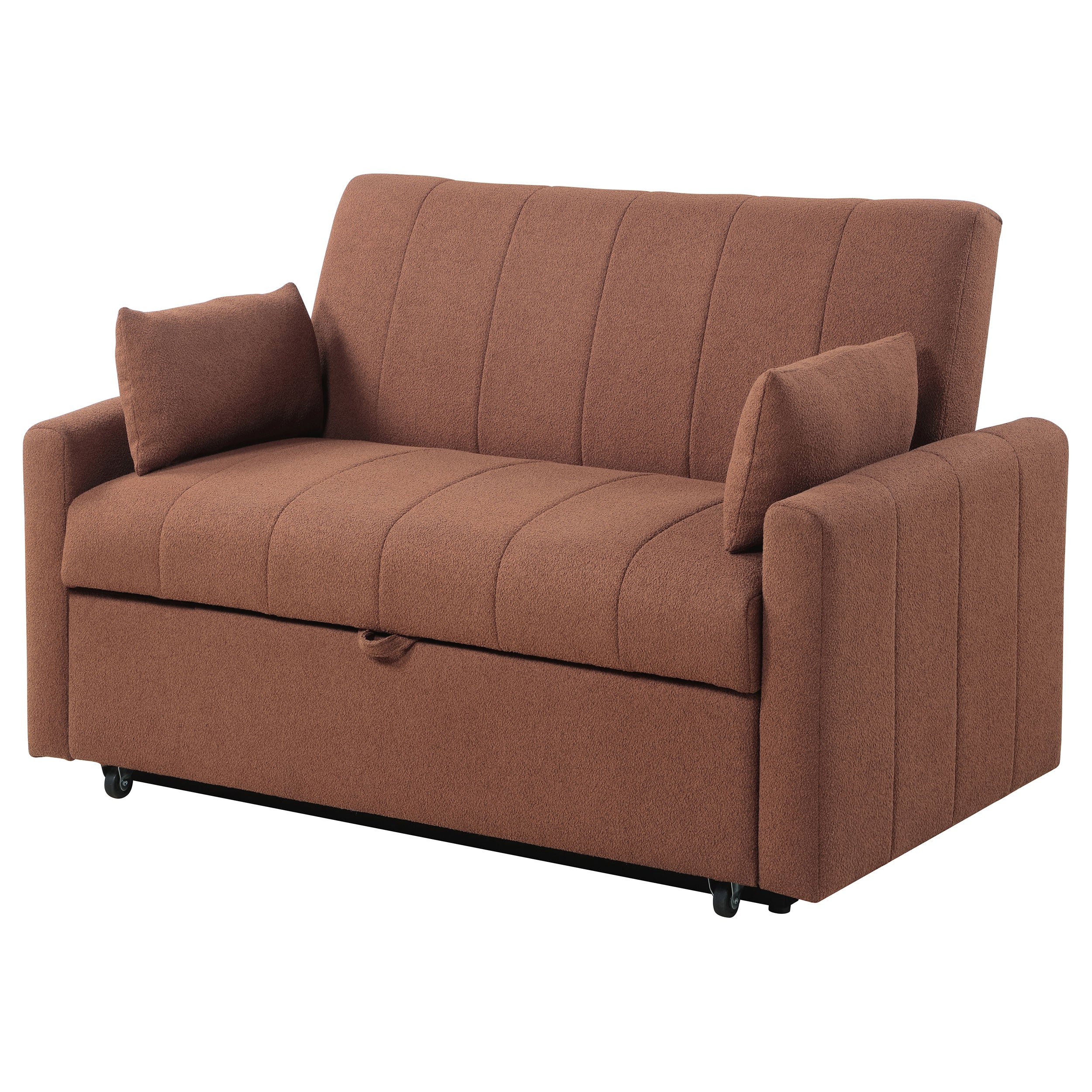 Portland Boucle Upholstered Sleeper Sofa Bed Copper — view 8