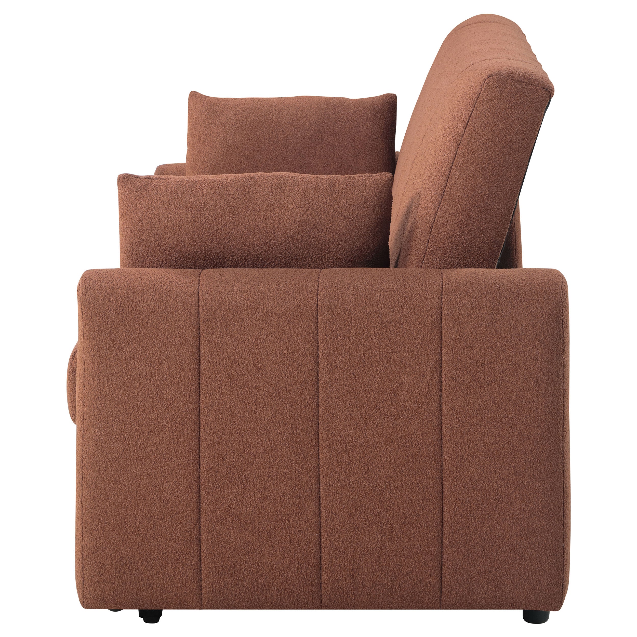 Portland Boucle Upholstered Sleeper Sofa Bed Copper — view 9