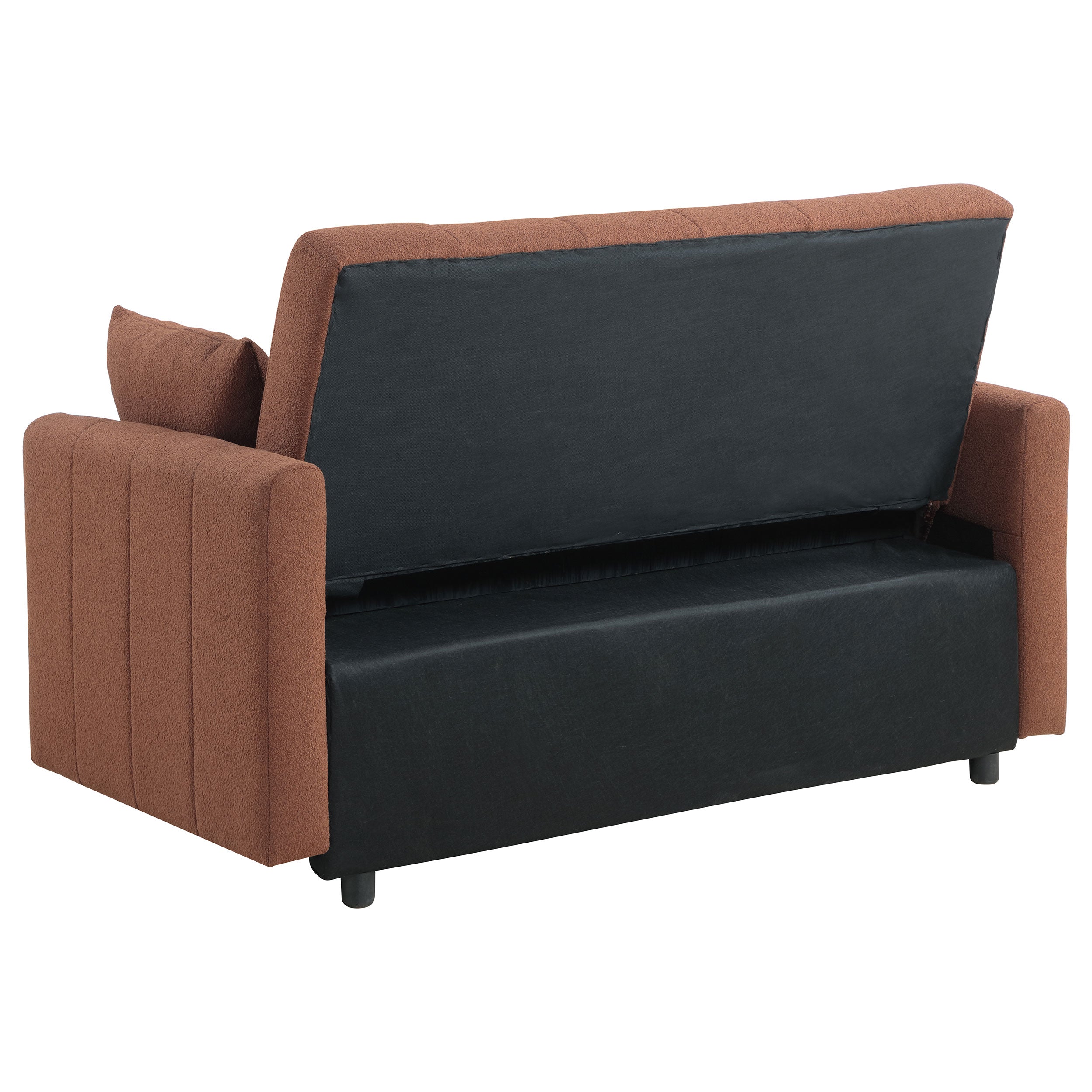 Portland Boucle Upholstered Sleeper Sofa Bed Copper — view 10