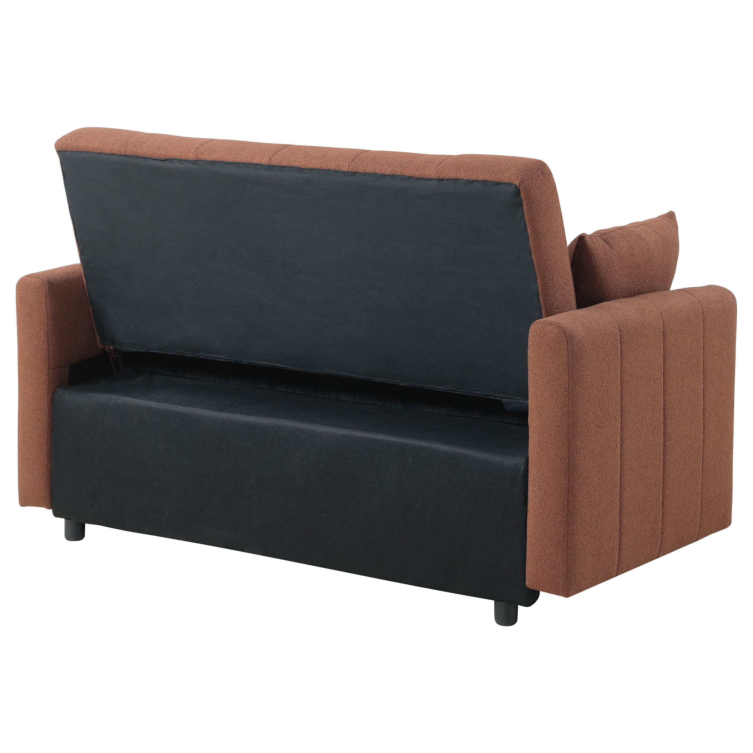 Portland Boucle Upholstered Sleeper Sofa Bed Copper — view 11