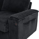 Modern 4 Seater Corduroy Sofa Couch With USB Ports And Hidden Storage