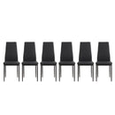 Modern 7 Piece Dining Table Set With Glass Top And Chairs - Black