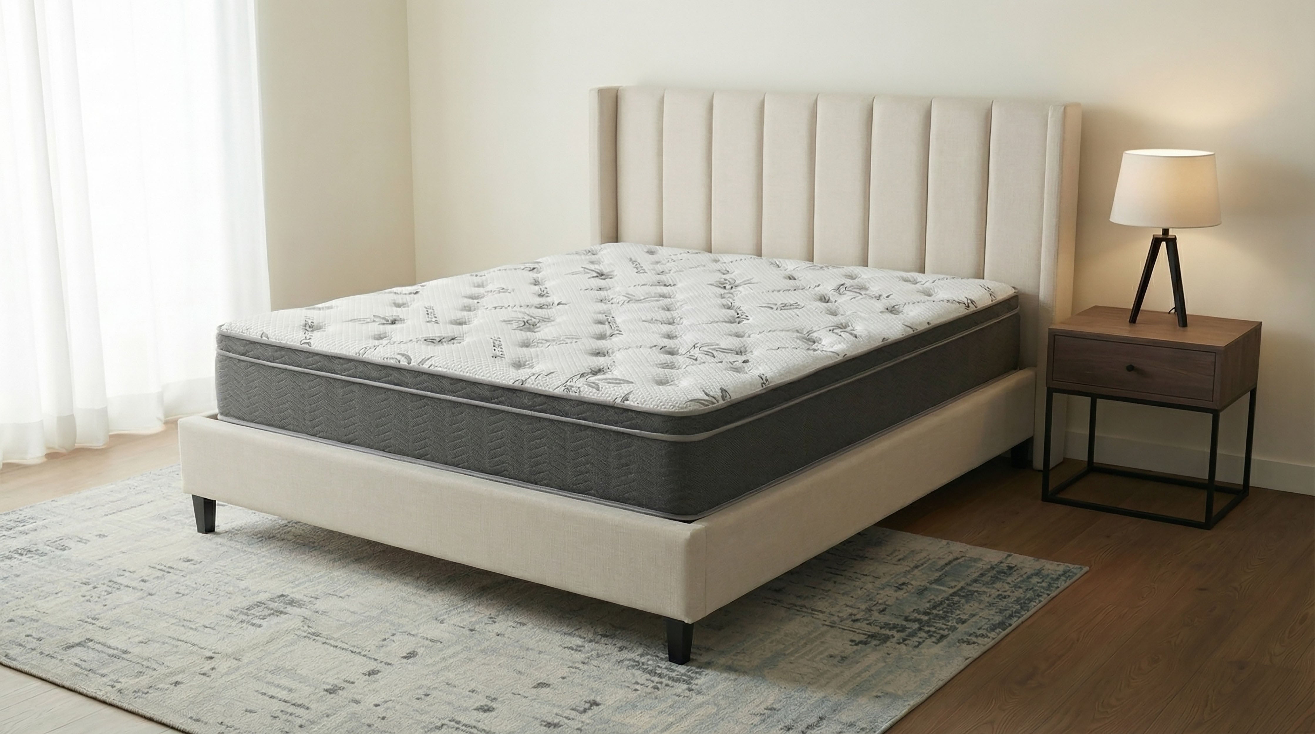 Sommet 13-inch Queen Bamboo Euro Top Memory Foam Hybrid Mattress — view 2