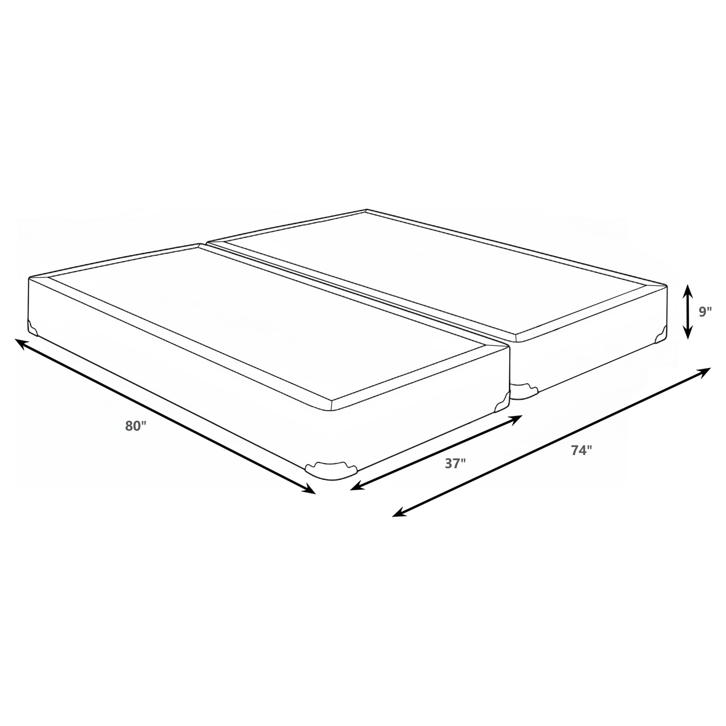 Mercer 9-inch Split Eastern King Standard Box Spring Foundation — view 3