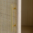 Wooden Accent TV Cabinet With 3 Doors - Brown