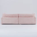 Elegant Corduroy Sofa With Throw Pillows And Backrests
