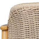 2 Piece Outdoor Acacia Wood Patio Club Chair, Patio Furniture Arm Chair With Woven Rope Backrest, Deep Seating For Porch - Light Teak / Beige