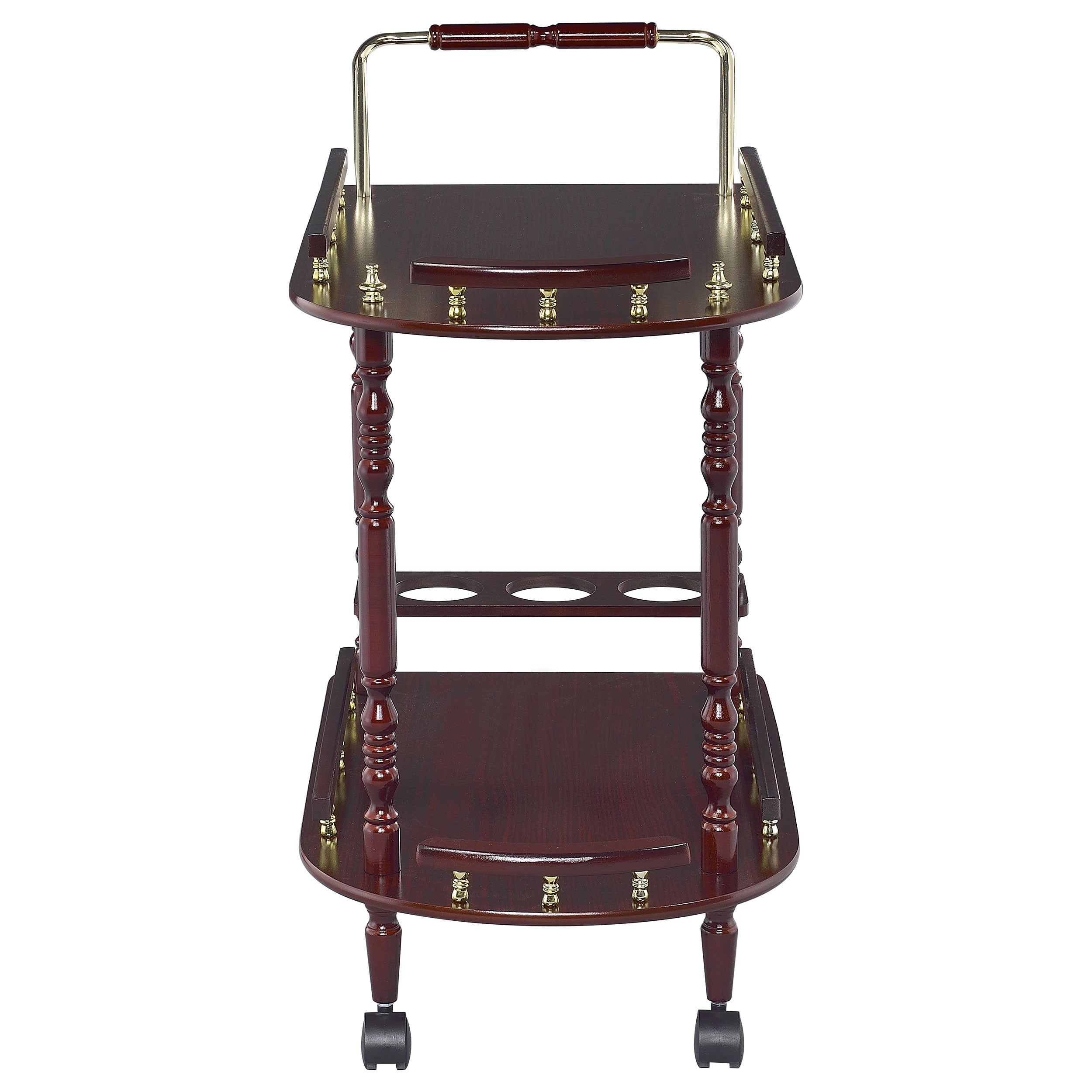 Palmer 2-tier Rectangular Wood Bar Cart Merlot — view 3