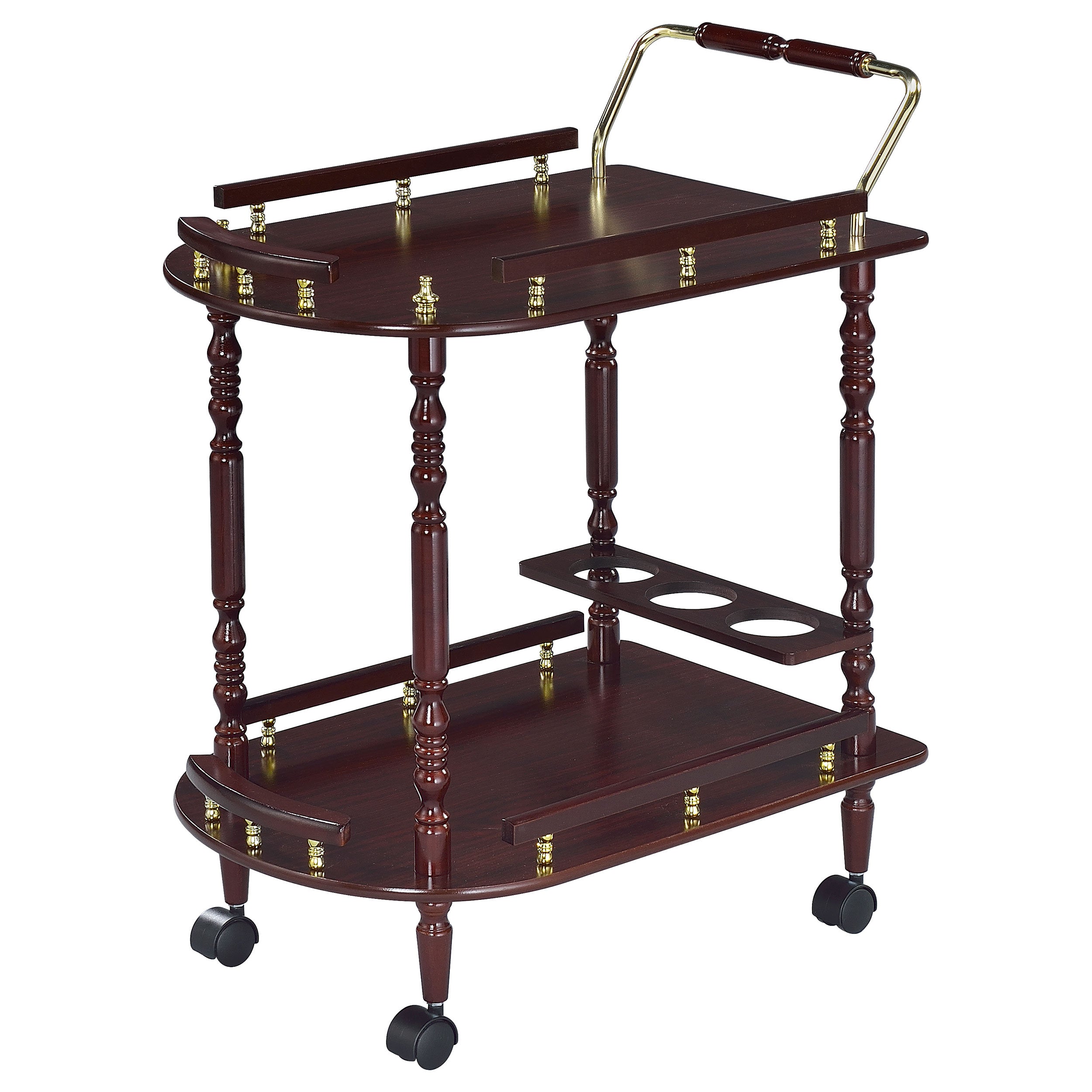Palmer 2-tier Rectangular Wood Bar Cart Merlot — view 4