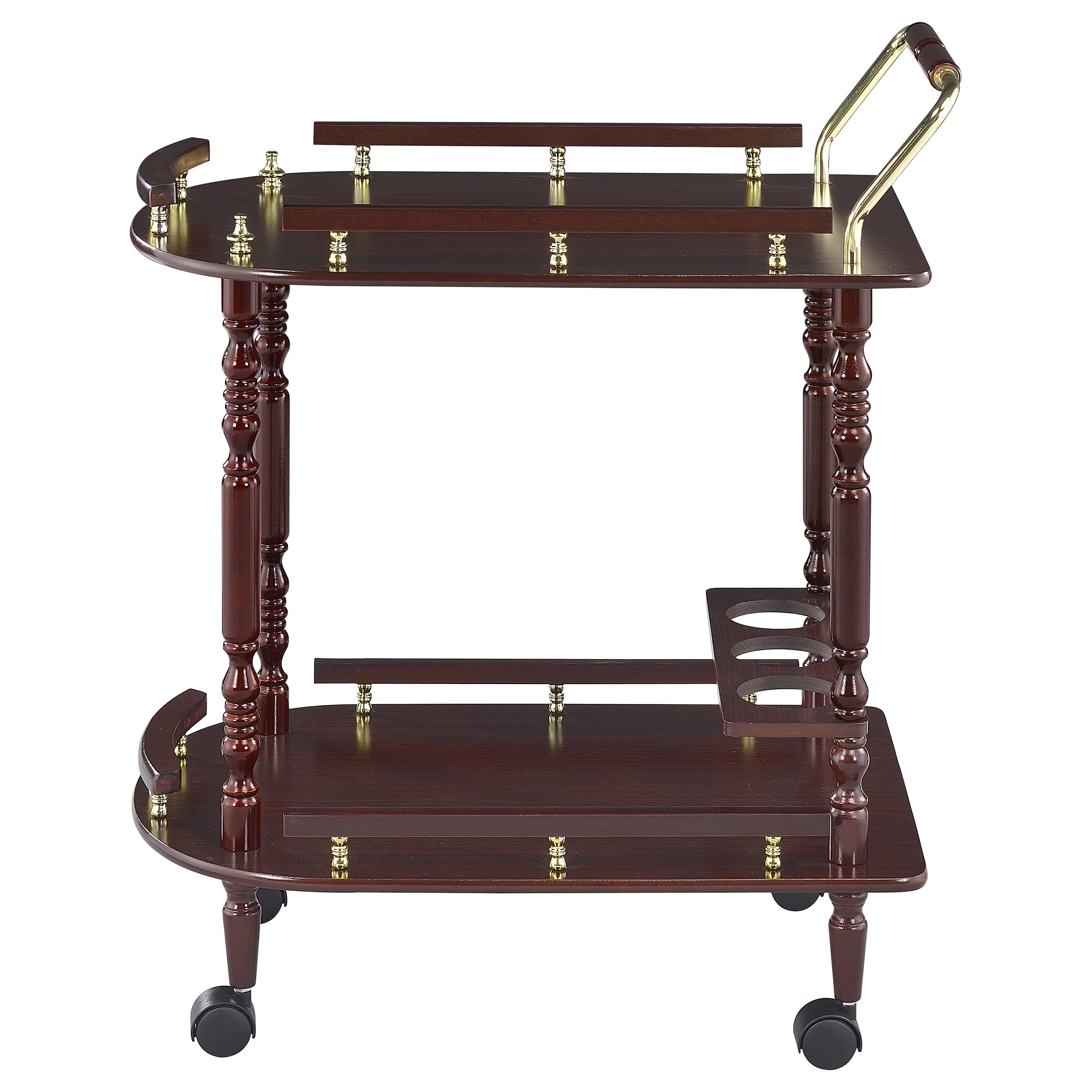 Palmer 2-tier Rectangular Wood Bar Cart Merlot — view 5