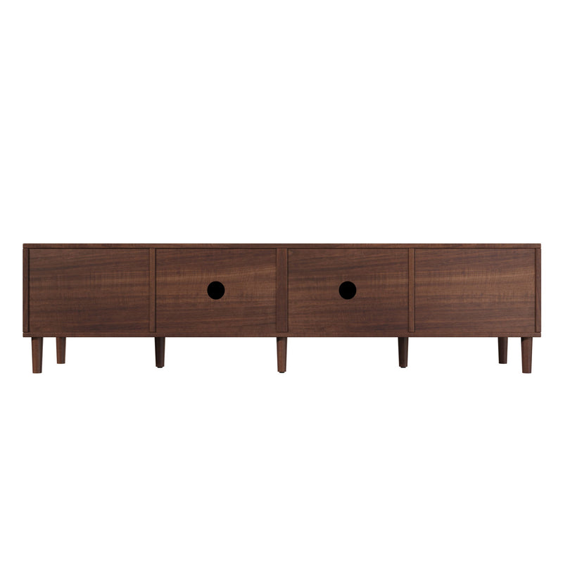 TV Stand, Media Console With 4 Drawers, Soft Closing Hinges - Dark Brown