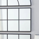 Large Arched Wall Mirror With 3 Separate Sections - Black